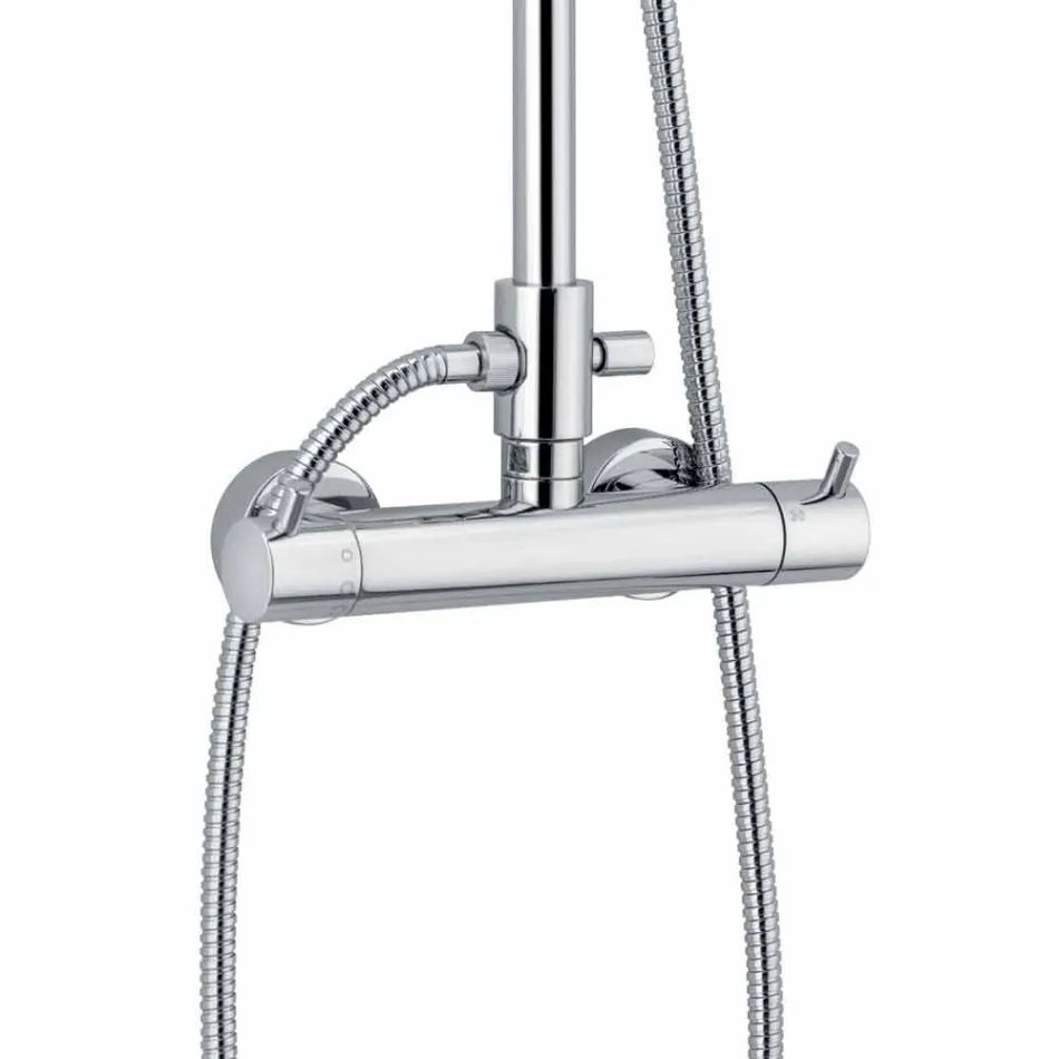 Columna de ducha de lujo en latón con acabado cromado Made in Italy - Gallo Viadurini