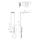 Columna de ducha de acero con rociador de lluvia fabricada en Italia - Sailor Viadurini