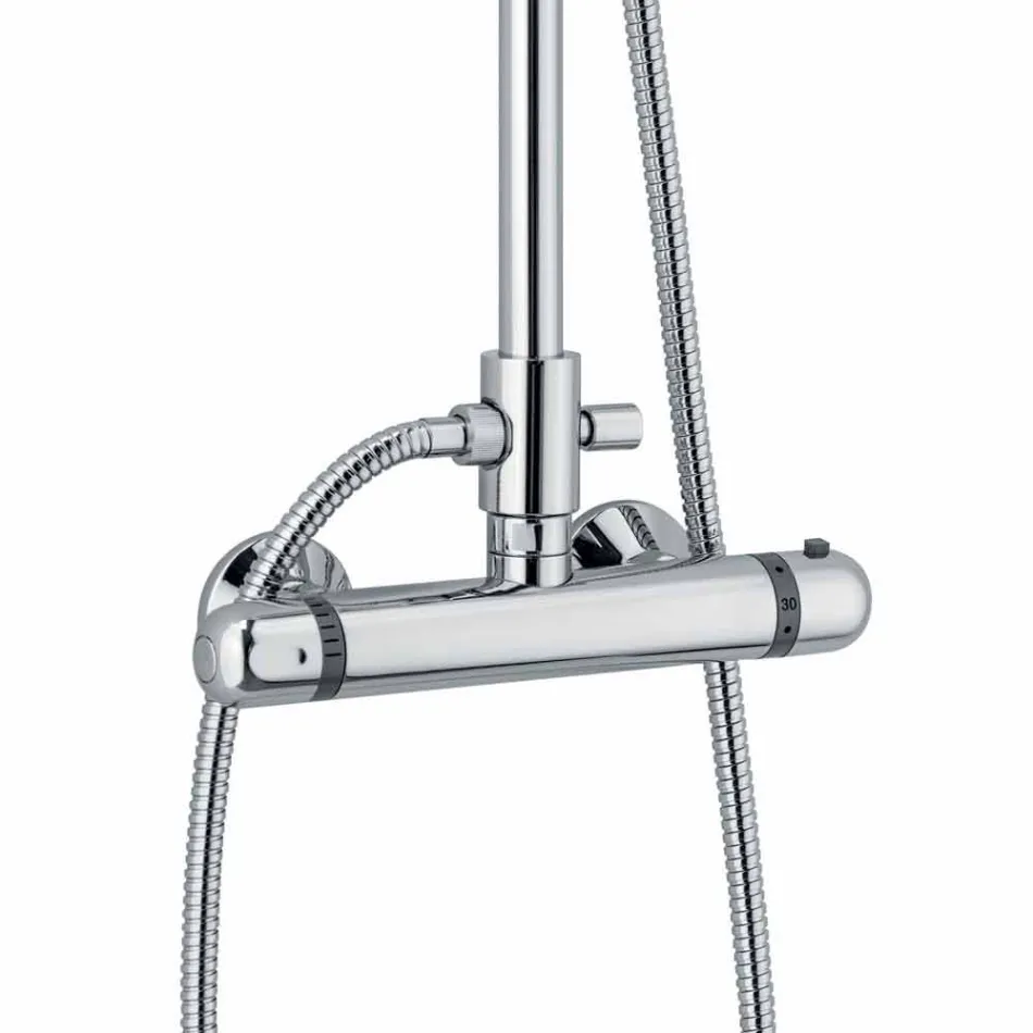 Columna de ducha de latón con mezclador termostático Made in Italy - Gallo Viadurini