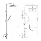 Columna de ducha de latón con rociador y teleducha en Abs Made in Italy - Lesio Viadurini
