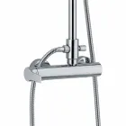 Columna de ducha de latón con cabezal de ducha y ducha de ABS Made in Italy - Padula Viadurini