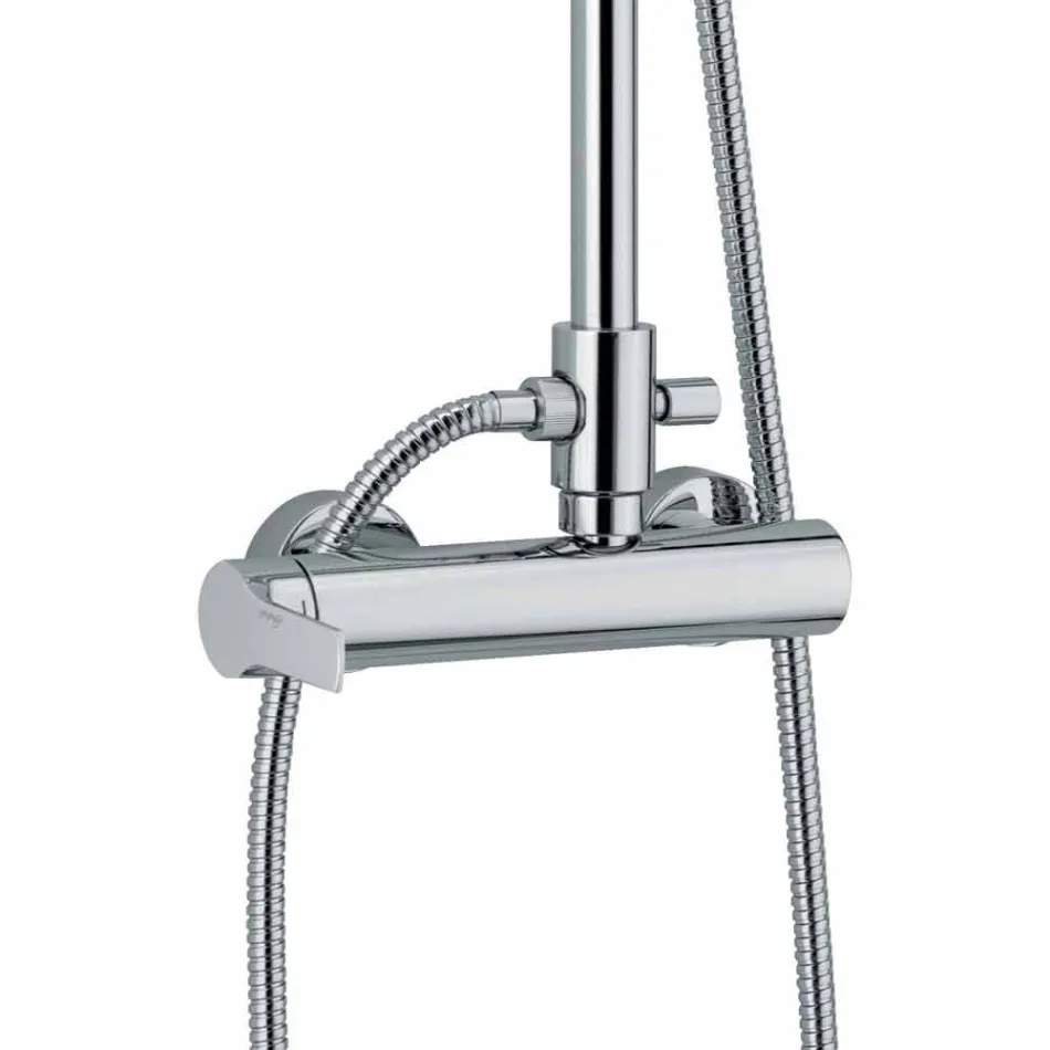 Columna de ducha de latón con cabezal de ducha y ducha de ABS Made in Italy - Padula Viadurini