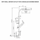 Columna de ducha de latón con cabezal de ducha redondo de acero Made in Italy - Kennedy Viadurini