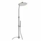 Columna de ducha de latón con cabezal de ducha redondo de acero Made in Italy - Kennedy Viadurini