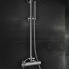 Columna de ducha de latón con cabezal de ducha redondo ultrafino Made in Italy - Merio Viadurini