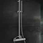 Columna de ducha de latón con cabezal de ducha redondo ultrafino Made in Italy - Merio Viadurini