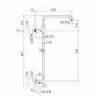 Columna de ducha de latón cromado con rociador de acero Made in Italy - Daino Viadurini