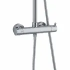 Columna de ducha en latón cromado con rociador cuadrado Made in Italy - Griso Viadurini