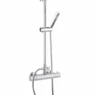 Columna de ducha en latón cromado con rociador cuadrado Made in Italy - Studio Viadurini