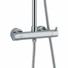 Columna de ducha en latón cromado con rociador redondo Made in Italy - Griso Viadurini