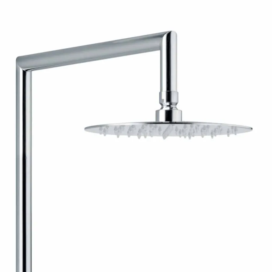 Columna de ducha en latón cromado con diseño cuadrado Made in Italy - Padula Viadurini