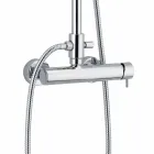 Columna de ducha en latón cromado con diseño cuadrado Made in Italy - Padula Viadurini