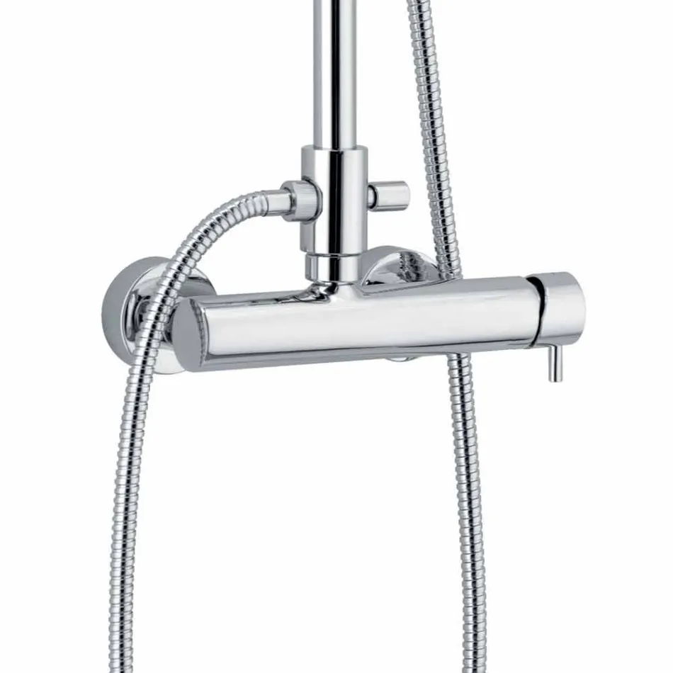 Columna de ducha en latón cromado con diseño cuadrado Made in Italy - Padula Viadurini