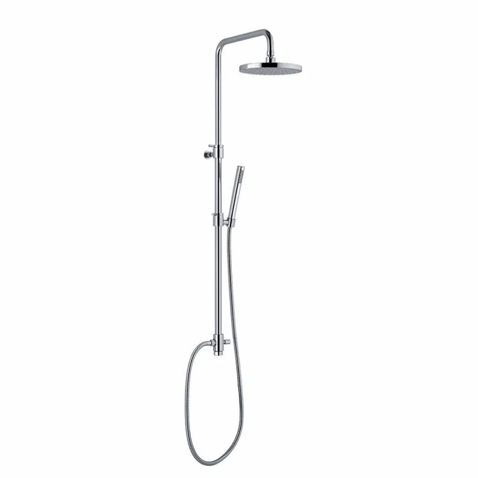 Columna de ducha telescópica y ajustable de latón cromado Made in Italy - Naspo Viadurini