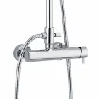 Columna de ducha monomando en latón acabado cromado Made in Italy - Padula Viadurini