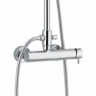 Columna de ducha monomando en latón acabado cromado Made in Italy - Padula Viadurini