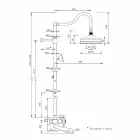 Columna de ducha ajustable de latón con grupo de baño Made in Italy - Fedrio Viadurini