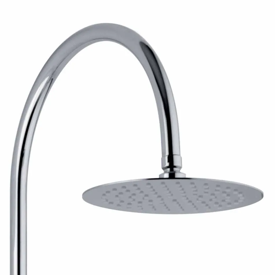 Columna de ducha telescópica de latón con cabezal de ducha redondo Made in Italy - Lenio Viadurini