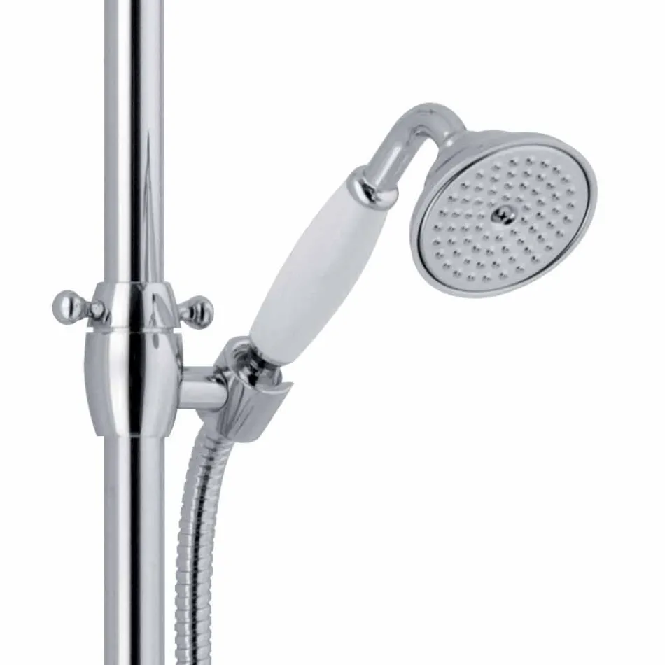 Columna de ducha telescópica en latón de diseño clásico Made in Italy - Nesto Viadurini