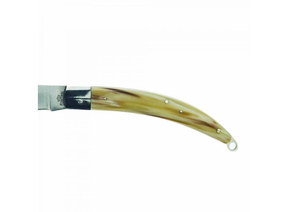 Cuchillo de caza antiguo artesanal con hoja de acero Made in Italy - Afri Viadurini