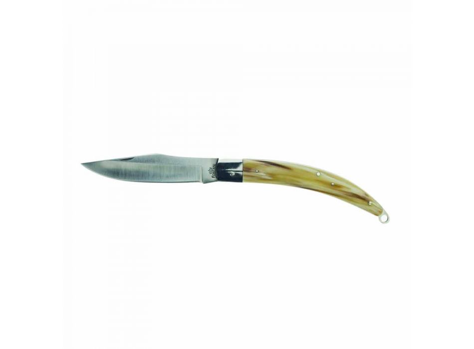 Cuchillo de caza antiguo artesanal con hoja de acero Made in Italy - Afri Viadurini