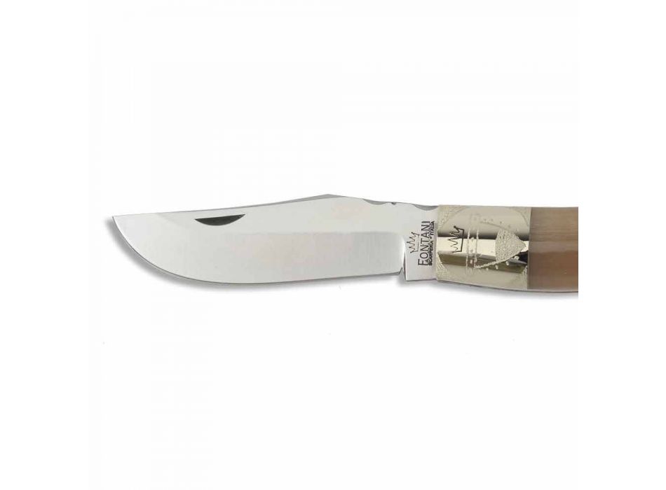 Cuchillo Senese Ghibelline hecho a mano con hoja de acero Made in Italy - Ghibo Viadurini