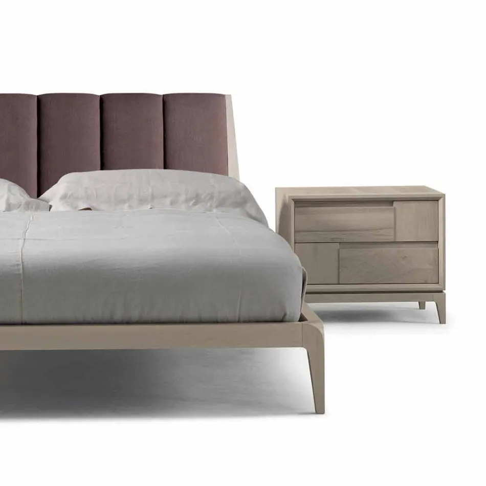 Cómoda 2 cajones en madera maciza de nogal de diseño moderno, Nino Viadurini