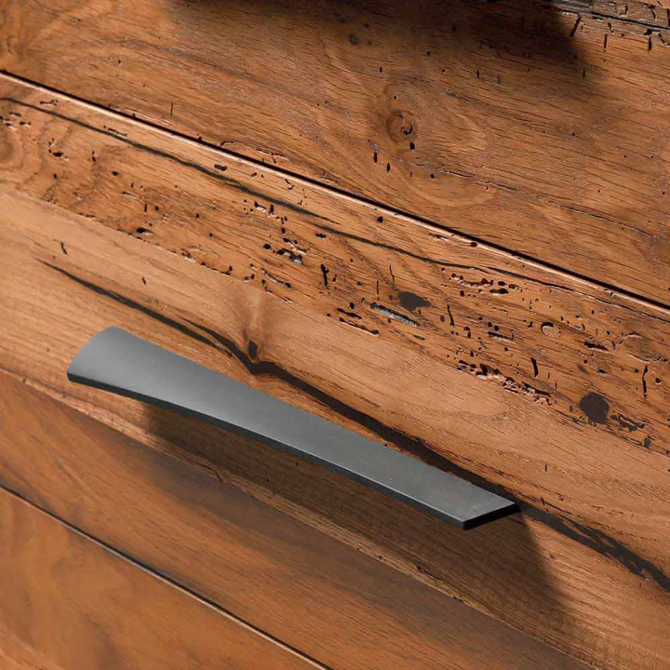 Cómoda de nogal con 3 cajones y diseño moderno, W 131 x D 55 x H 80 cm, Sandro Viadurini