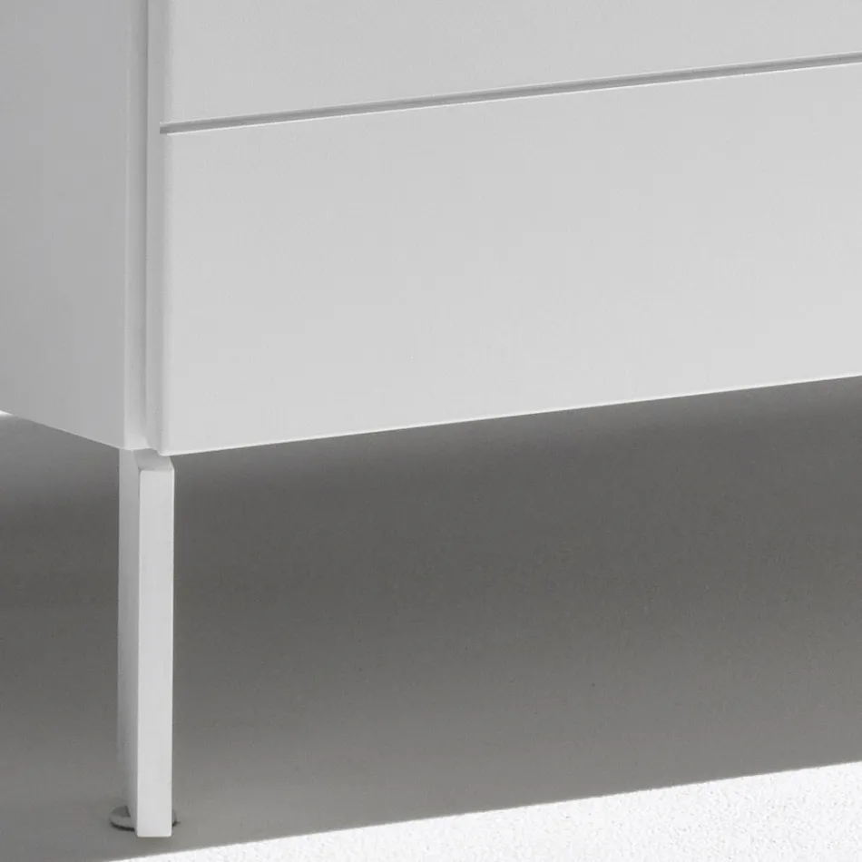 Cómoda de 3 cajones en aglomerado de madera pintada - Gemelli Viadurini