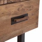 Cómoda en madera de acacia y hierro con 3 cajones de diseño moderno - Esmeralda Viadurini