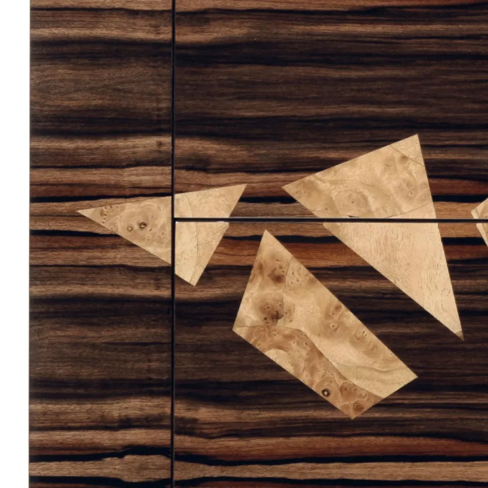 Cómoda de ébano de diseño 4Cassetti Grilli Zarafa hecha en Italia Viadurini