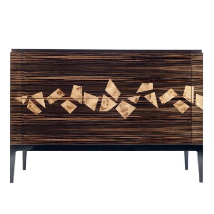 Cómoda de ébano de diseño 4Cassetti Grilli Zarafa hecha en Italia Viadurini