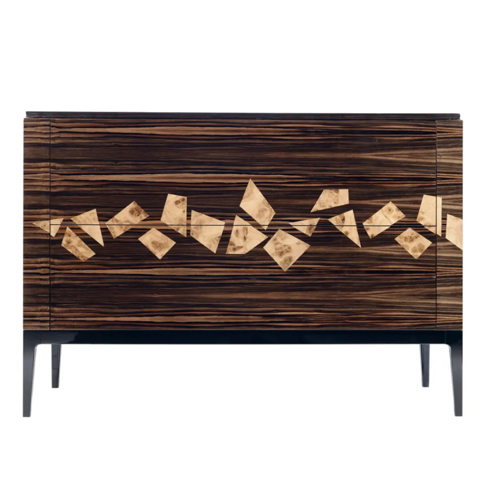 Cómoda de ébano de diseño 4Cassetti Grilli Zarafa hecha en Italia Viadurini