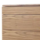 Cómoda de madera maciza y diseño de cuero Grilli York fabricado en Italia. Viadurini