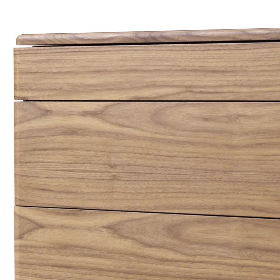 Cómoda de madera maciza y diseño de cuero Grilli York fabricado en Italia. Viadurini