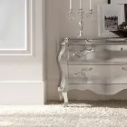 Cómoda de madera maciza con acabado en pan de plata Made in Italy - Brujas Viadurini