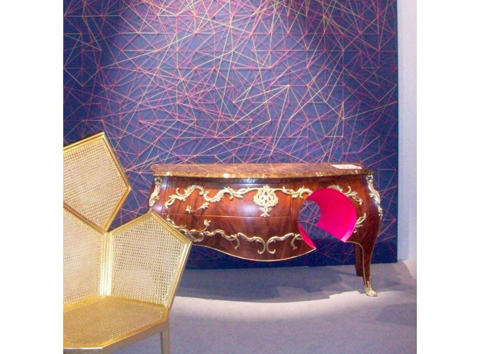Cajonera de mármol y decoraciones en el diseño, hecho en Italia, Gildo Viadurini