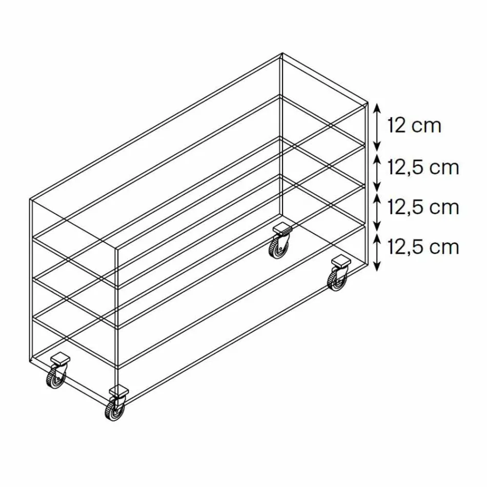 Aparador de vidrio extraligero y seis cajones de madera blanca Made in Italy - Ganzo Viadurini