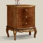 Mesita de noche en madera con 3 cajones Made in Italy - Chantilly Viadurini