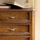 Mesita de noche para dormitorio en madera de nogal 3 cajones Made in Italy - Richard Viadurini