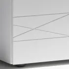 Mesita de noche con 1 cajón en aglomerado de madera pintada - Leone Viadurini