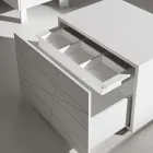 Mesita de noche con 1 cajón en aglomerado de madera pintada - Leone Viadurini