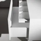 Mesita de noche con 1 cajón en aglomerado de madera pintada - Leone Viadurini