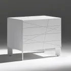 Mesita de noche con 1 cajón en aglomerado de madera pintada - Leone Viadurini