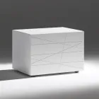 Mesita de noche con 1 cajón en aglomerado de madera pintada - Leone Viadurini
