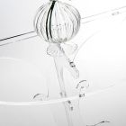 Mesita de noche de diseño clásico, en cristal acrílico y PMMA Tiana Viadurini
