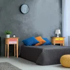 Mesita de noche de madera con 2 cajones de colores Made in Italy - Varuna Viadurini