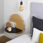 Mesita de noche modular de diseño elegante en madera contrachapada con compartimento oculto - Bigno Viadurini
