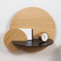 Mesita de noche modular de diseño elegante en madera contrachapada con compartimento oculto - Bigno