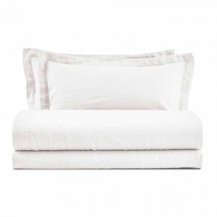Juego de sábanas de color puro lino para la cama doble - Opulence Viadurini